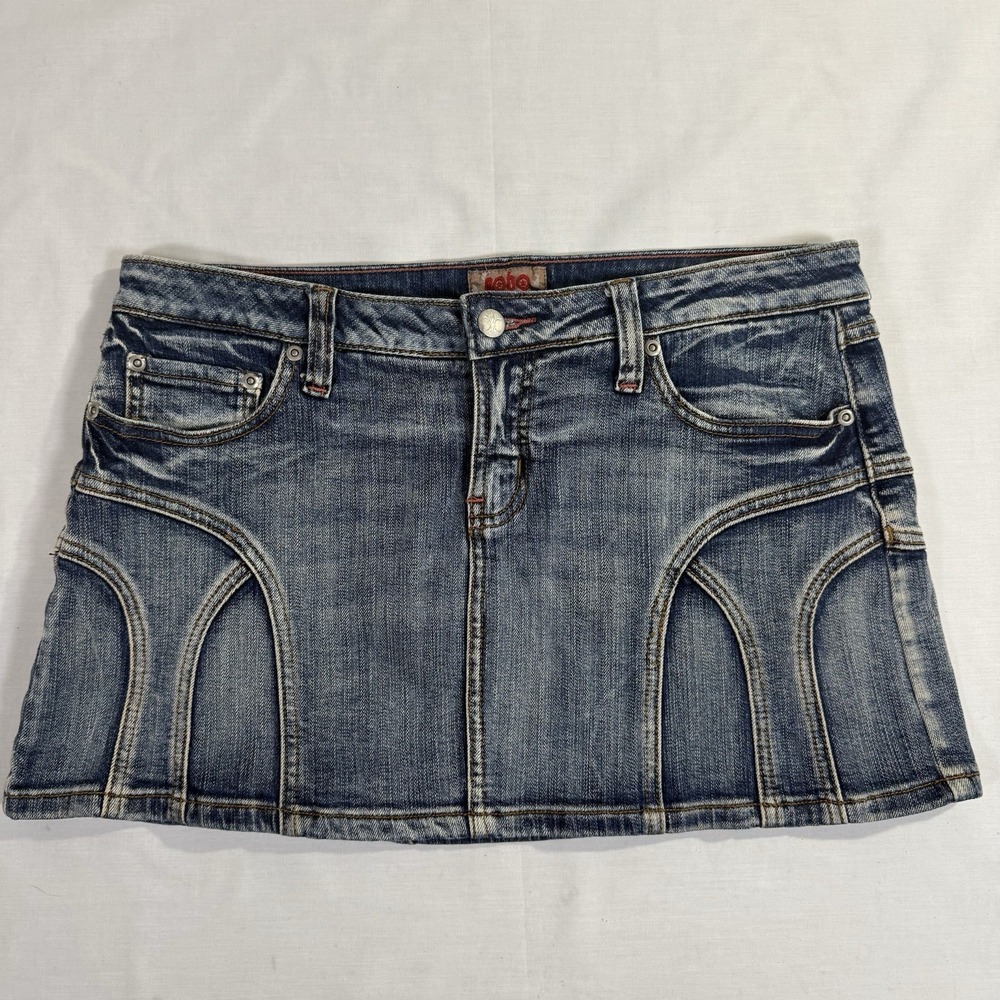 Vintage 2000's No Boundaries Denim Mini Skirt Juniors Size 11 98% Cotton